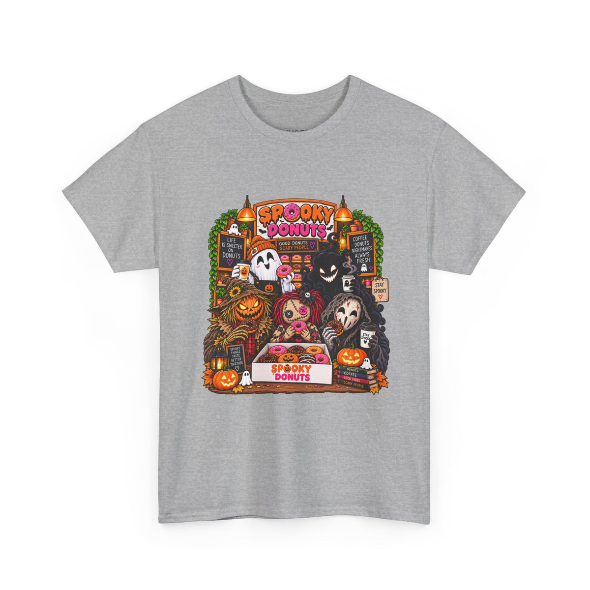 Spooky Donuts Halloween Tee | Unisex Heavy Cotton T-Shirt