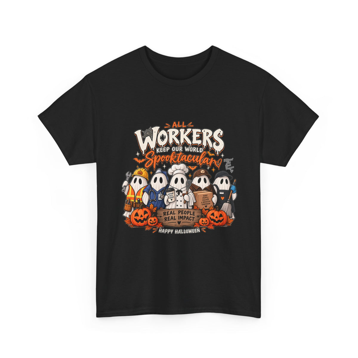 All Workers Halloween Tee | Unisex Heavy Cotton Shirt