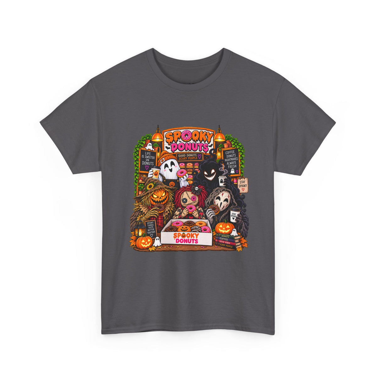 Spooky Donuts Halloween Tee | Unisex Heavy Cotton T-Shirt