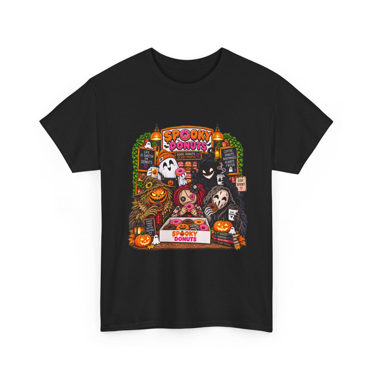 Spooky Donuts Halloween Tee | Unisex Heavy Cotton T-Shirt