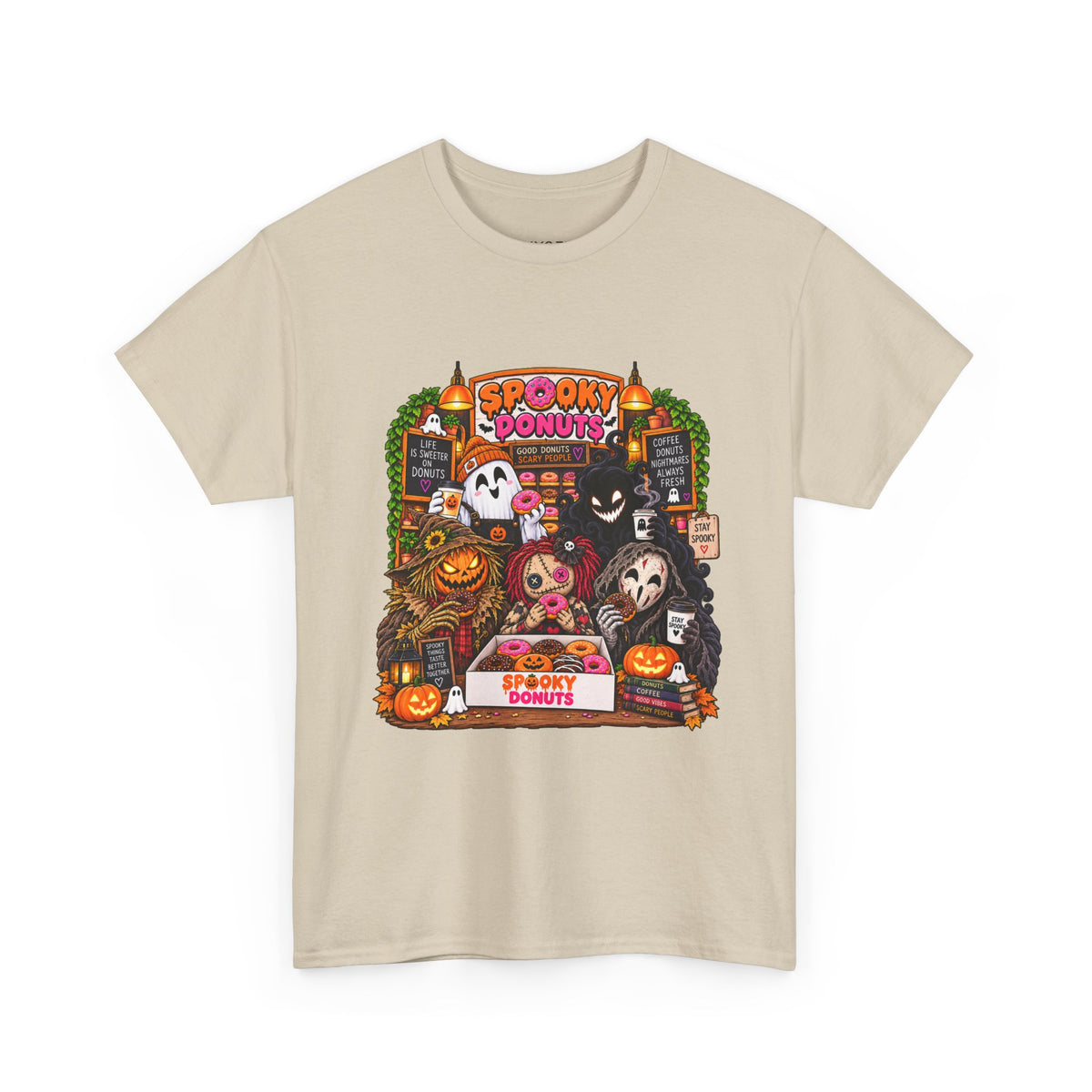 Spooky Donuts Halloween Tee | Unisex Heavy Cotton T-Shirt