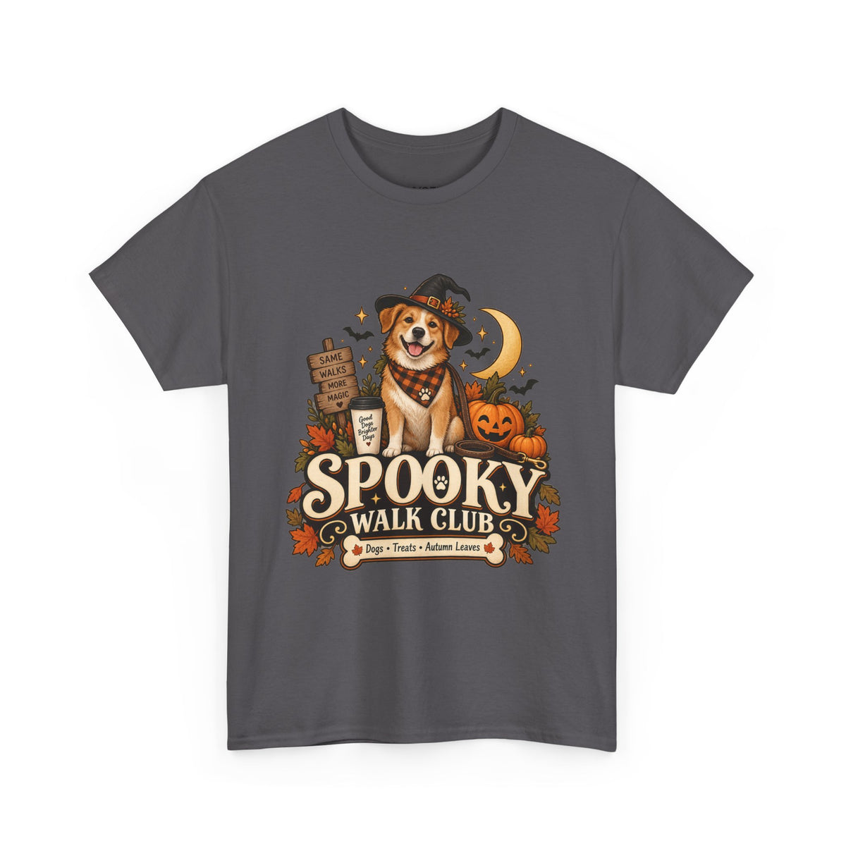 Spooky Walk Club Halloween Dog Tee | Unisex Heavy Cotton T-Shirt