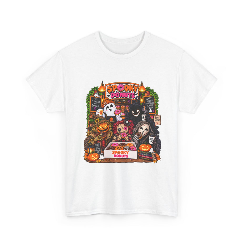 Spooky Donuts Halloween Tee | Unisex Heavy Cotton T-Shirt