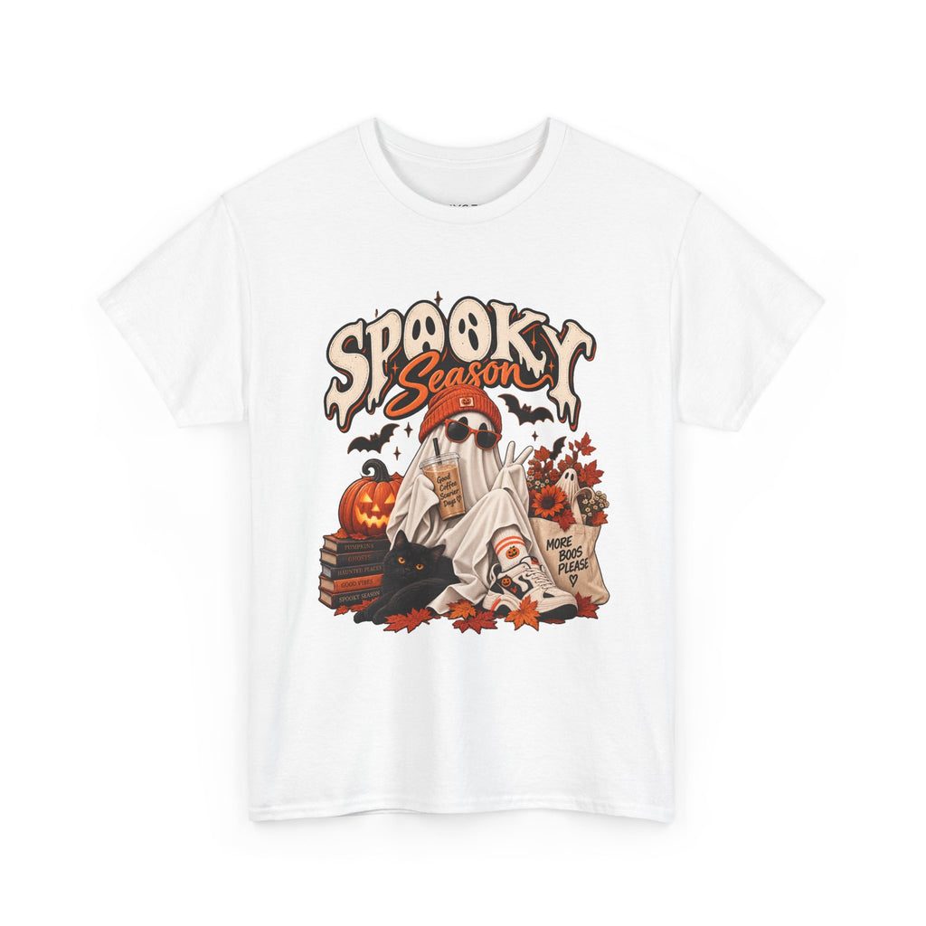 Spooky Season Ghost Tee | Unisex Halloween Cotton T-Shirt
