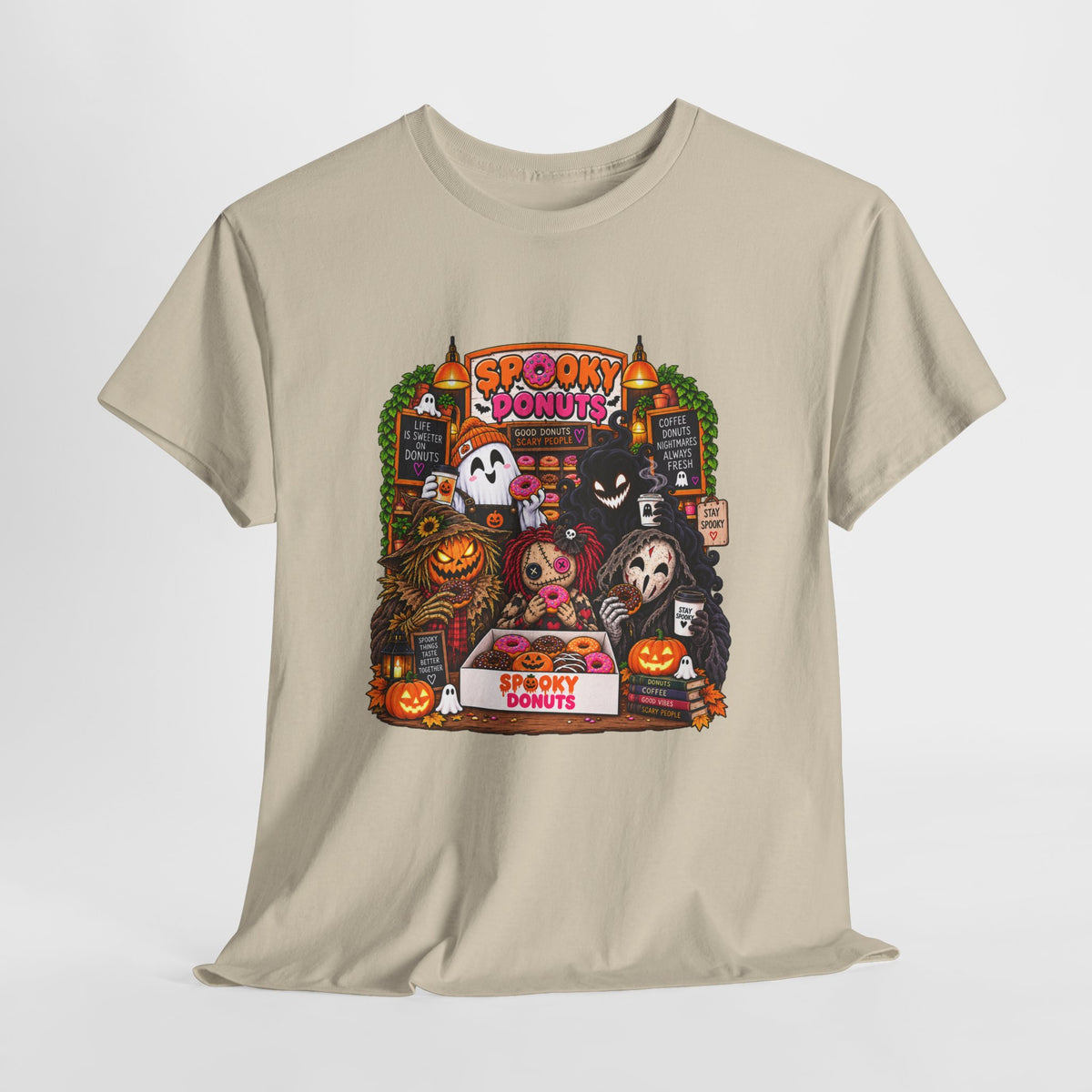 Spooky Donuts Halloween Tee | Unisex Heavy Cotton T-Shirt