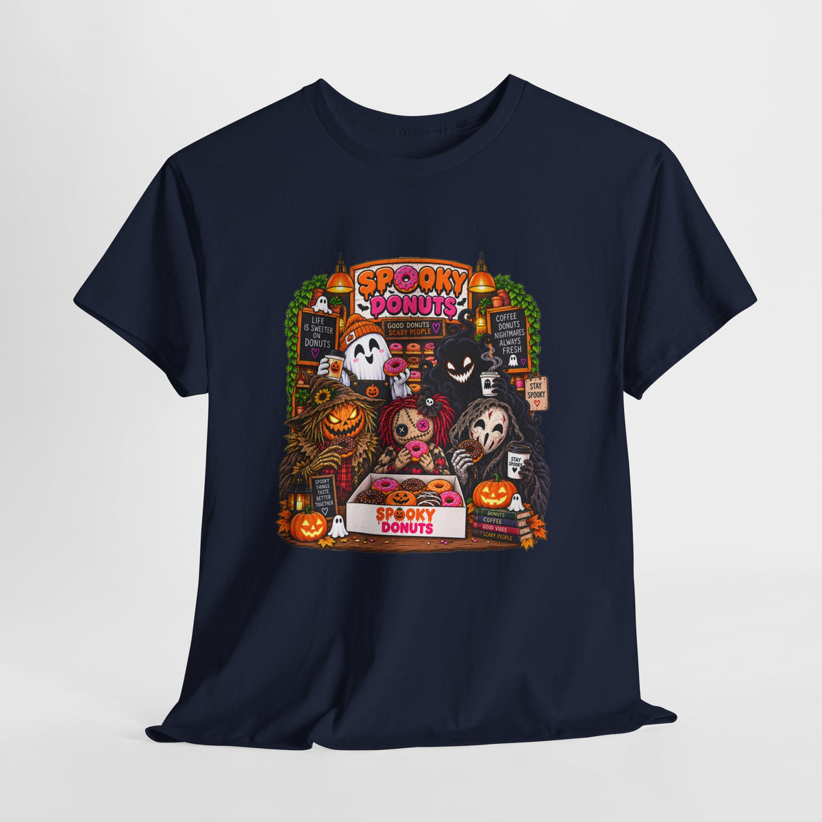 Spooky Donuts Halloween Tee | Unisex Heavy Cotton T-Shirt