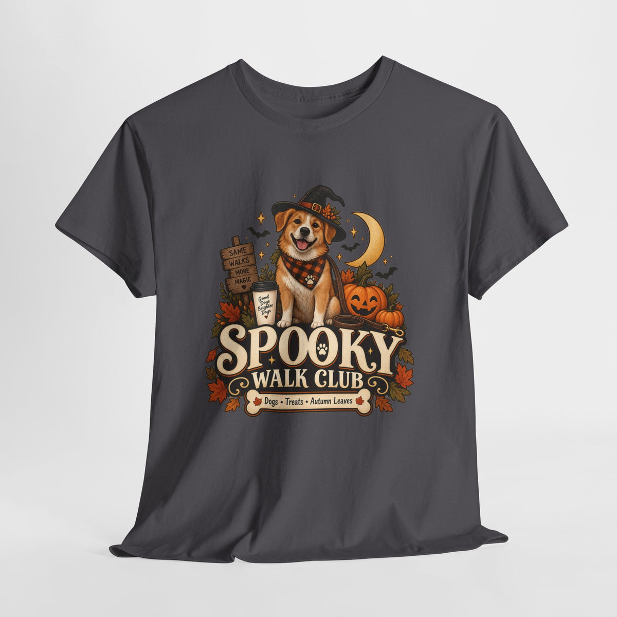 Spooky Walk Club Halloween Dog Tee | Unisex Heavy Cotton T-Shirt